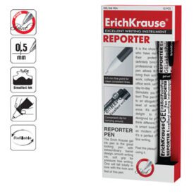 Esferográfica Preto 0,5mm Gel EK Reporter 12un