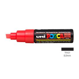 Marcador Uniball Posca PC-8K 8,0mm Vermelho Fluor (F15)