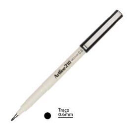 Marcador Médio Preto 0,6mm Artline 210 x 12un