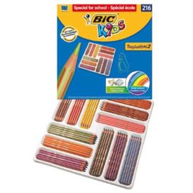 Lápis Cor 18cm Bic Kids Tropicolors Caixa Escolar 216un