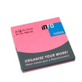 Bloco Notas Aderentes 75x75mm Rosa 80 Folhas x 12un