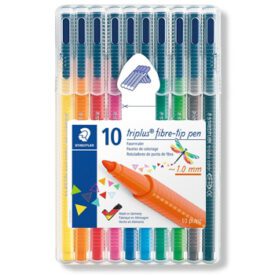 Marcador Feltro Staedtler Triplus 323 Estojo Box 10 cores