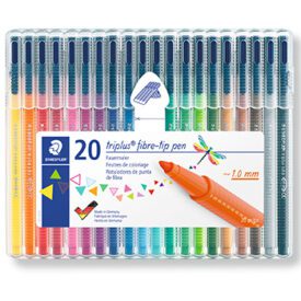 Marcador Feltro Staedtler Triplus 323 Estojo Box 20 cores