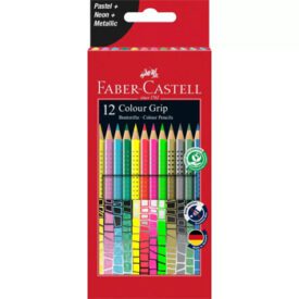Lapis Cor 18cm Faber Castell Grip Cx Cartao Pastel/Neon 12un