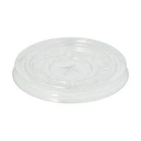 Tampa PET Redonda 9,5cm Transparente Rasa C/Orificio 50un