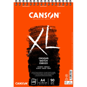 Bloco Espiralado Canson XL Croquis A4 90gr 120Fls