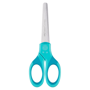 Tesoura Faber-Castell Grip Proteção Azul Turquesa