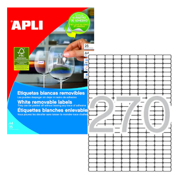Etiquetas Removiveis 17,8x10 25 Folhas A4 6750un.