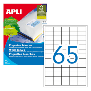 Etiquetas 38x21,2 Apli 01283 100 Folhas 6500un