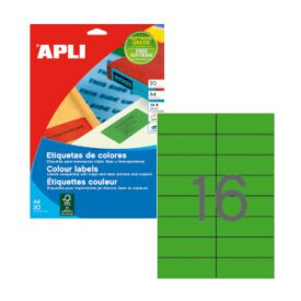 Etiquetas 105x37 Apli 20 Folhas 320un Verde
