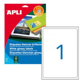 Etiquetas 199,6x289 brancas brilhantes ,10 A4 10un (Inkjet/