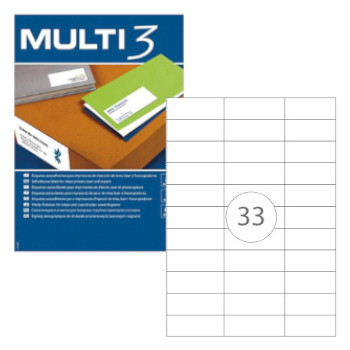 Etiquetas 70x25,4 Multi3 100 Folhas A4 3300un