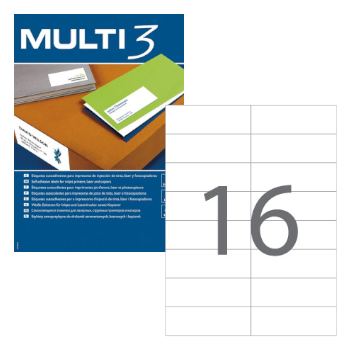Etiquetas 105x37 Multi3 100 Folhas A4 1600un