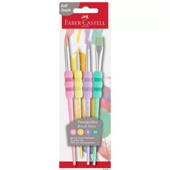 Pincel Guache Aguarela 2 Pontas Nº4/8/10/12 Soft Touch 4un