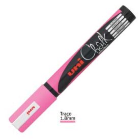 Marcador Giz Rosa Fluorescente 1,8-2,5mm UNI PWE-5M x 2un