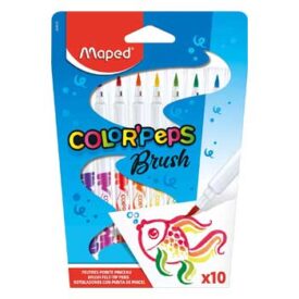 Marcador Feltro Color Peps Brush Maped 10 Cores