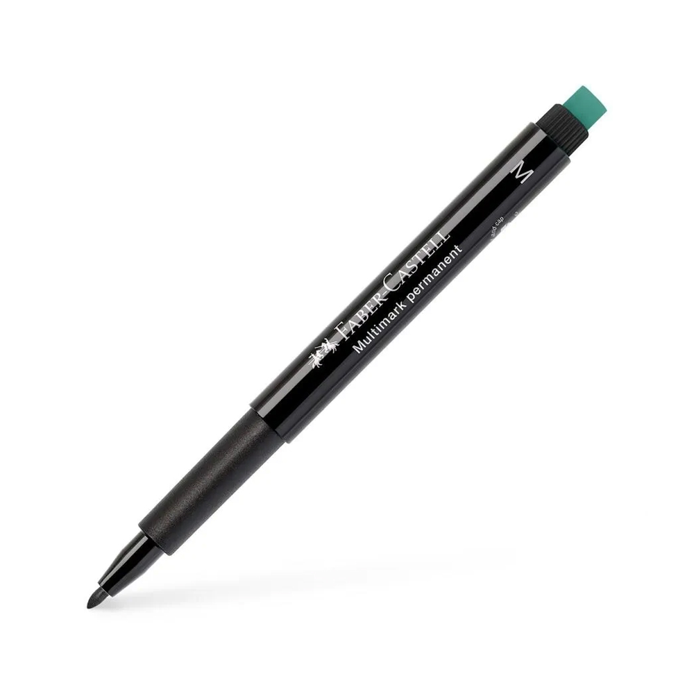Marcador Permanente Médio Preto 0,9mm Faber-Castell x 2un