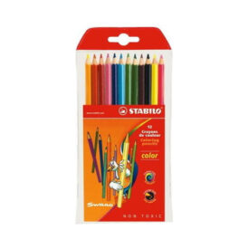 Lapis Cor 18cm Stabilo Color Carteira Plastica 12un