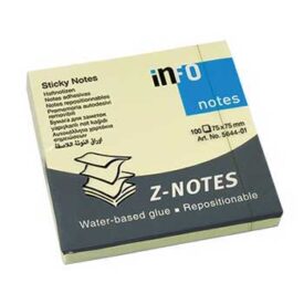 Bloco Notas Aderentes 75x75mm Amarelo Zig-Zag 100 Folhas x 12un