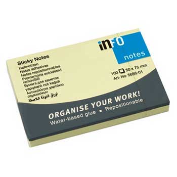 Bloco Notas Aderentes 50x75mm Amarelo 100 Folhas x 12un