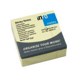 Bloco Notas Aderentes 50x50mm Amarelo Cubo 240 Folhas x 5un