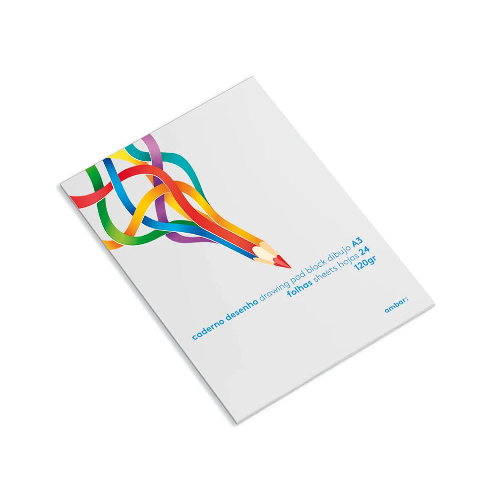 Caderno Desenho Colado Ambar School A3 120gr 24Fls