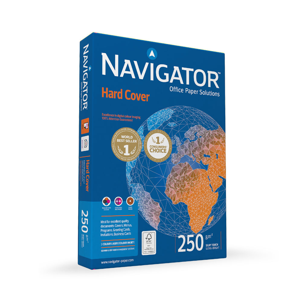 Papel 250gr Fotocopia A4 Navigator Hard Cover 1x125Folhas
