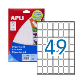 Etiquetas 19x27 Apli 01865 33 Folhas A5 735un