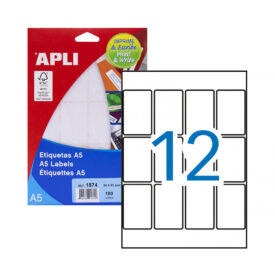 Etiquetas 34x53 Apli 15 Folhas A5 180un