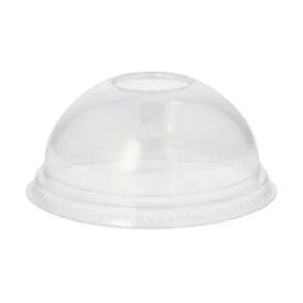 Tampa PET Redonda 9,5cm Transparente Cúpula S/Orificio 50un