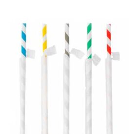 Palhinhas 21cmx6mm Papel Riscas Sortido 250un