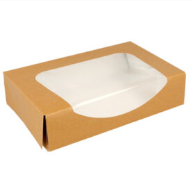 Caixa Cartão Kraft c/Janela Sushi 20x12x4,5cm 50un x 2un