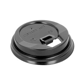 Tampa Alta para Copos 120ml Ø6,2cm Preto PS 100un