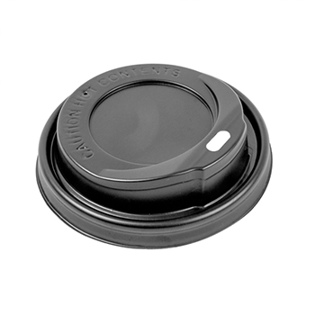 Tampa Alta para Copos 240ml Ø8cm Preto PS 100un