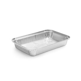 Embalagem Alimentar Alumínio 2100ml Retangular c/Tampa 100un