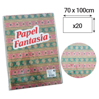 Papel Embrulho Fantasia Luxos 70x100cm 20 Folhas