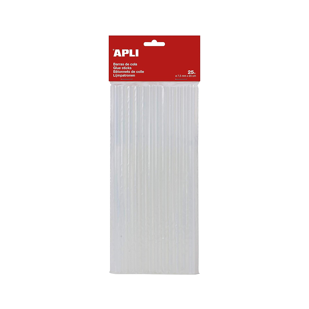 Recarga Bastões Cola Quente Apli Ø 7,5mm Comp 20cm 25un