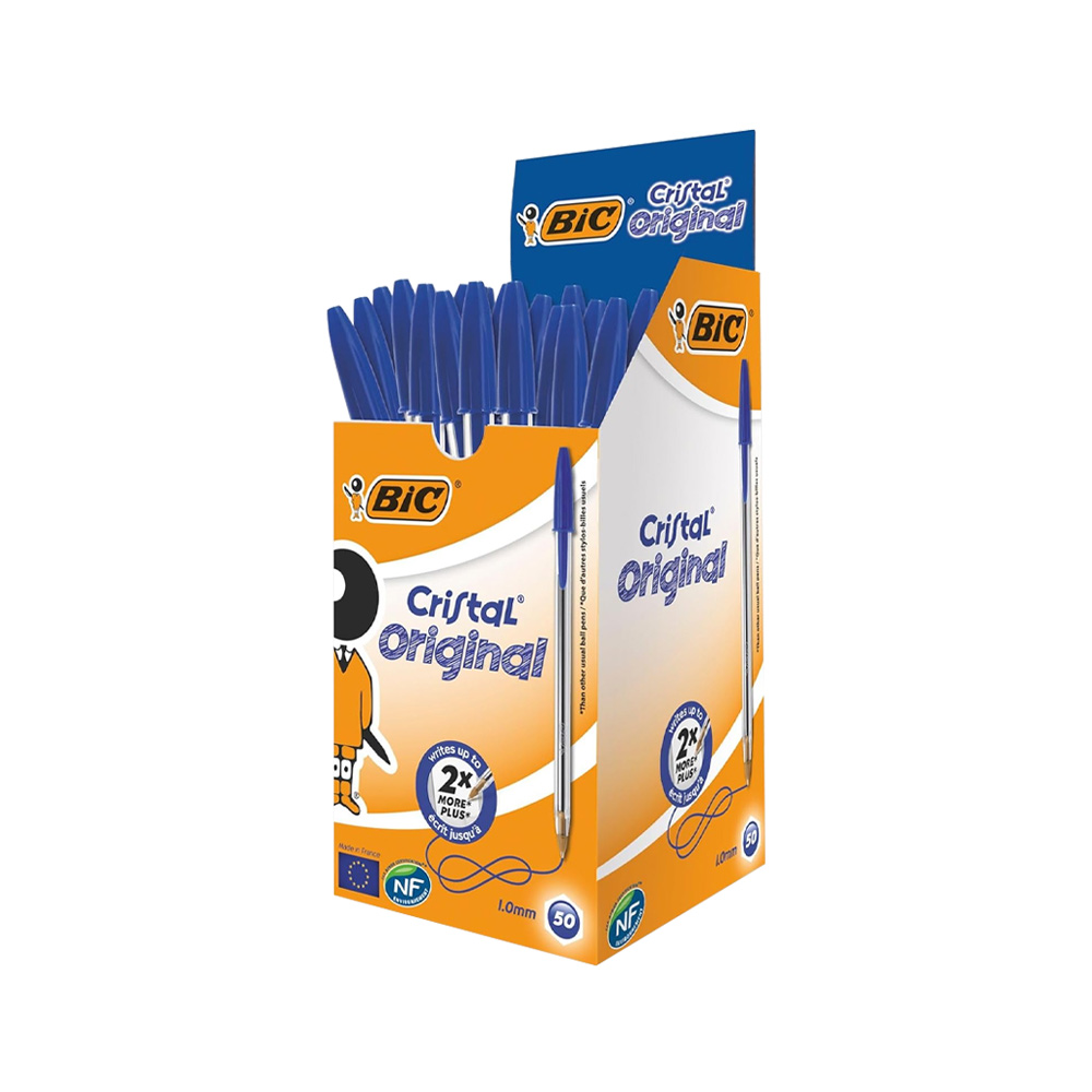 Esferográfica Azul 1mm Ball Point BIC Cristal 50un