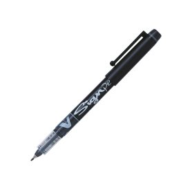 Marcador Médio Preto 0,6mm Pilot V-Sign Pen x 2un