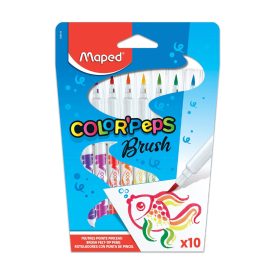 Marcador Feltro Color Peps Brush Maped 10 Cores