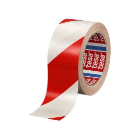 Fita Adesiva PVC Sinalização Vermelho/Branco Tesa 50mmx33mts