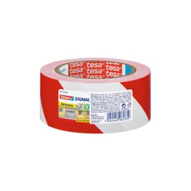 Fita Adesiva PP Sinalização Vermelho/ Branco 50mmx66mts