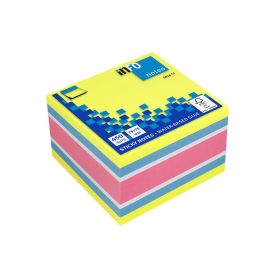 Bloco Notas Aderentes 75x75mm 4 Cores Cubo 450 Folhas x 3un