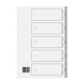 Separadores A4 Plastico Numerados (1 a 5) x 10un