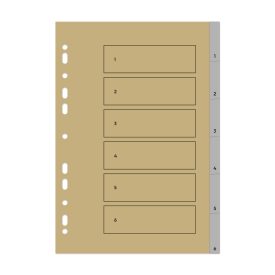 Separadores A4 Plastico Numerados (1 a 6) Roma 266-